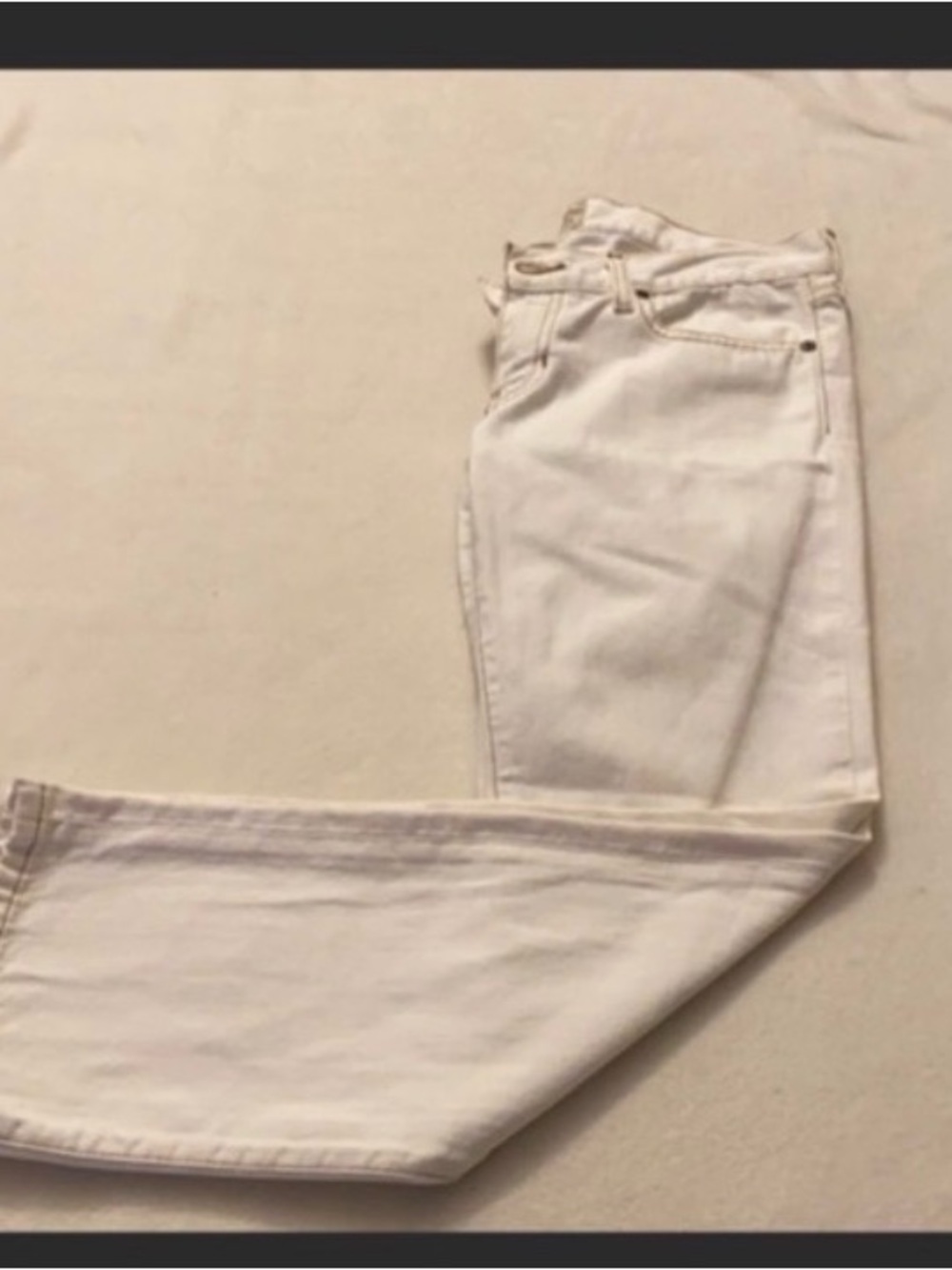 Y2K Abercrombie and Fitch white straight leg jeans